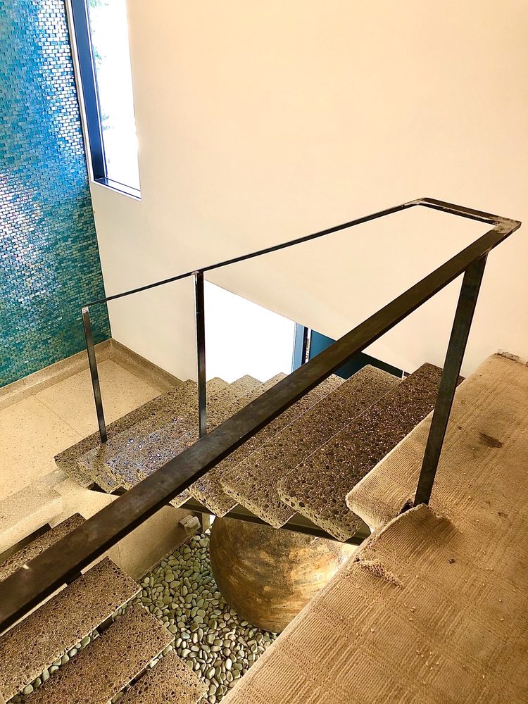 Studio City Staircase Railing for Mid-Century Stairwell 08 - by Isaac's Ironworks 818-982-1955